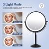 9" Height Adjustment Bathroom Mirror Free Standing and 10x Magnification LED Rechargeable, 360 Rotating Adjustment,Desk Shaving Mirror 3Colors(Black) view 3