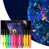 Blacklight Eye Liner | 12 Colors Rainbow Glow Neon Makeup Graphic Eye Liners | Waterproof Smudge-Proof Body Face Paint Makeup For Christmas view 2