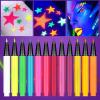 Blacklight Eye Liner | 12 Colors Rainbow Glow Neon Makeup Graphic Eye Liners | Waterproof Smudge-Proof Body Face Paint Makeup For Christmas view 4