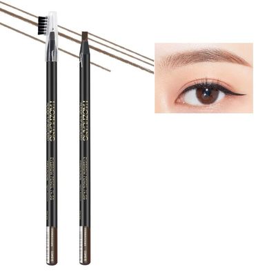 2PCS HaoZhuang Eyebrow Pencil,HaoZhuang Eyebrow Pencil Microblading,HaoZhuang Waterproof Long Lasting Eyebrow Pencil (Brown)