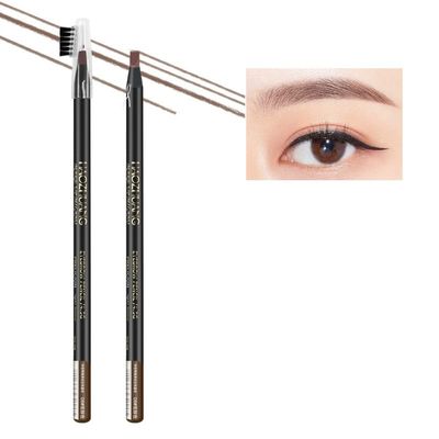 2PCS HaoZhuang Eyebrow Pencil,HaoZhuang Eyebrow Pencil Microblading,HaoZhuang Waterproof Long Lasting Eyebrow Pencil (Camel Brown)