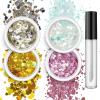 4 Box Fantasy Sequined Irregular Face Body Set Cosmetic Body Accessories For Festival Makeup Eyes view 1