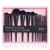 Jessup Makeup Brushes Set Jessup Make up Brushes 14Pcs Black Kabuki Foundation Eyeshadow Contour Concealer Powder Eyeliner Crease Eyebrow Blending Brush with Gift Box, T336-G view 1