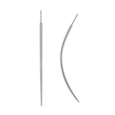 WOLAYI 16G 18G 20G Piercing Taper, G23 Titanium Threadless Insertion Pin Changing Tools, Flatback Earring Applicator Tool for Piercing Jewelry Cartilage Earrings Labret Studs Nose Stud Stretcher (2Pcs, 20G, Curved&Straight)