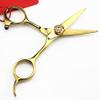 4 inch Professional 440c Steel Gold Hair Scissors Eyebrow Cutting Make up Scissor Hair Shears brow Barber Hairdressing Scissors view 1
