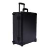Aluminum Rolling Makeup Train Case with 8 LED Light Mirror Portable Lighted Makeup Vanity Station with Wheels and Stands, Lockable Professional Cosmetic Trolley for Travel (Black) view 3