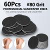 60 Pcs Replaceable Sandpaper Refill Discs for Electric Foot File Callus Remover Foot Care Dead Skin Cracked Hard Skin Removal - Coarse 80 Grit view 3