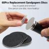 60 Pcs Replaceable Sandpaper Refill Discs for Electric Foot File Callus Remover Foot Care Dead Skin Cracked Hard Skin Removal (Fine 180 Grit) view 2