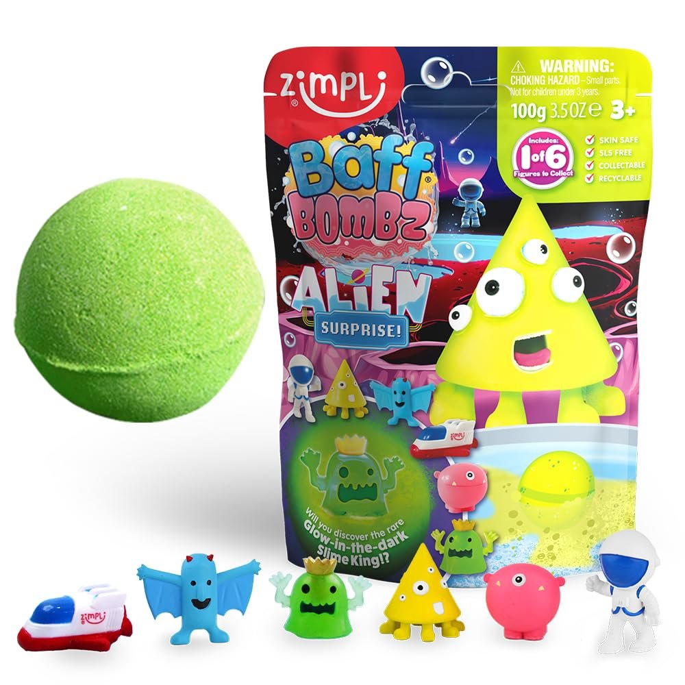Large Alien Surprise Bath Bomb, The Bath Bomb Contains 1 of 6 Surprise Fruit Toys to Collect, Mystery Toys for Boys & Girls, Collectible Toy, Party Bag Favours Fillers, Novelty & Gag Toys