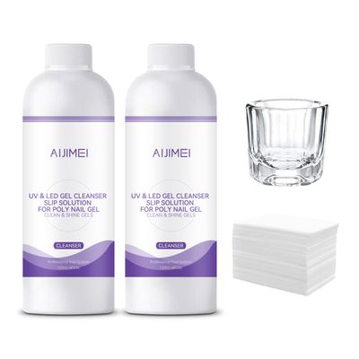 AIJIMEI Poly Gel Nail Slip Solution Set 240ml for Nails Gel Cleanser