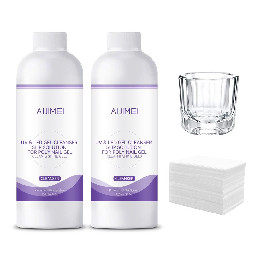 AIJIMEI Poly Gel Nail Slip Solution Set 240ml for Nails Gel Cleanser