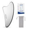 AIRSEE Gua Sha Facial Tools, Stainless Steel Gua Sha Board, Tighten Skin Massage, Beauty Tool for Body Eyes Neck Metal Massager with Travel Pouch Skin Care Gifts (Silver) view 1