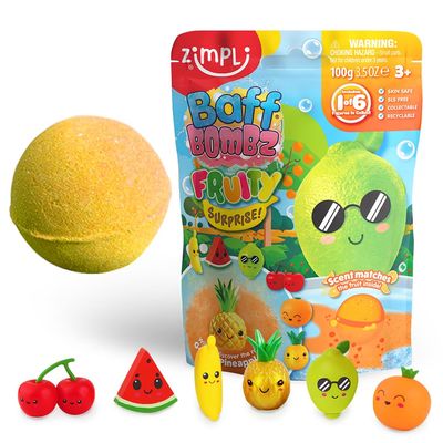 Large Fruity Surprise Bath Bomb, The Bath Bomb Contains 1 of 6 Surprise Fruit Toys to Collect, Bath Bombs Gift for Children with Surprise Inside, Collectable Gifts for Girls & Boys