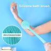 YOXIER Silicone Back Scrubber for Shower,New Update Bath 14.76in Body Double Sided Brush with Long Handle for Shower Exfoliating and Massage Can Produce More Rich Foam for Men and Women Black view 2