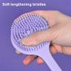 YOXIER Silicone Back Scrubber for Shower,New Update Bath 14.76in Body Double Sided Brush with Long Handle for Shower Exfoliating and Massage Can Produce More Rich Foam for Men and Women Black view 4