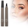2025 New 2PCS Magic Eyebrow Pencil, 4-Tip Microblade Brow Pen Magic Eyebrow Pencil, Waterproof Microblading Eyebrow Pencil Contouring Pen Natural Gap Filling Eyebrow Makeup Brow Pen (Gray Brown) view 1