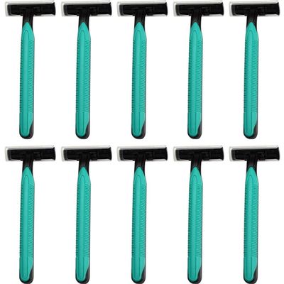 10pcs Portable Men's Razor Manual Beard Trimmer Practical Travel Shaver with Long Handle Safety Razor for Home Hotel