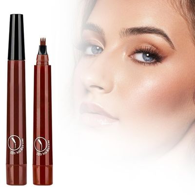 2025 New Magic Eyebrow Pencil, 4-Tip Microblade Brow Pen, Waterproof Eyebrow Makeup (Red Brown)