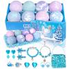 Bath Bombs for Kids with Surprise Inside, 8 Pack Bath Bombs with Frozen Toys, Princess Jewelry & Cross-Body Bag, Natural Fizzy Bubble Bath Balls with Jewelry Set, Christmas Birthday Gift for Girls view 1