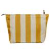Yellow Striped Makeup Bag for Women, Canvas Cosmetic Bag, Travel Pouch for Purse, Zipper Makeup Pouch, Perfect for Storing Makeup Accessories, Daily Make up Organizer Gifting, Car Cosmetic Organizer view 1