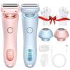 Razor for Women, Electric Razor for Women, Dual Head Shaver Waterproof Lady (Blue+Pink) view 1