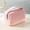 3Pcs Makeup Toiletry Bag Set, Storage Bag Large Capacity Portable Pu Toiletries Bag Purse Pleats Bagging Pu, Alloy, Cloth for Business Trip Travel Traveling, Cosmetic Bags view 4