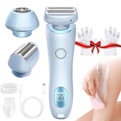 Razor for Women, Electric Razor for Women, Dual Head Shaver Waterproof Lady (Blue)