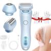 Razor for Women, Electric Razor for Women, Dual Head Shaver Waterproof Lady (Blue) view 1