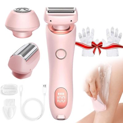 Razor for Women, Electric Razor for Women, Dual Head Shaver Waterproof Lady (Pink)