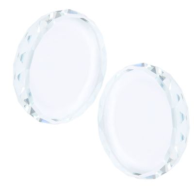 2PCS Nail Art Palettes Color Mixing Toning Glass False Eyelashes Glue Hold Makeup Palette