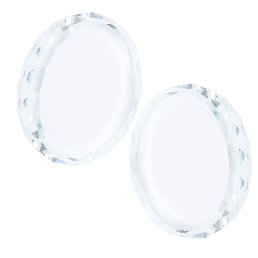 2PCS Nail Art Palettes Color Mixing Toning Glass False Eyelashes Glue Hold Makeup Palette