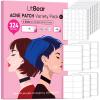 LitBear Large Pimple Patches, 5 Sizes 324 Patches Big Acne Patches, XL Hydrocolloid Bandages for Full Face, Forehead, Chin, Nose, Body, Back, Neck & Chest, Stirp, Square Large hydrocolloid Patch view 1