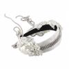 Crystal Tassel Headband for Women,Sparkly Rhinestone Fake Earrings Hair Chain Hairhoop Wedding Bridal Bejewelled Hairband for Girls Boho Headpieces Bachelorette Party Hair Accessories (Pearl White, 1) view 1