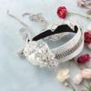 Crystal Tassel Headband for Women,Sparkly Rhinestone Fake Earrings Hair Chain Hairhoop Wedding Bridal Bejewelled Hairband for Girls Boho Headpieces Bachelorette Party Hair Accessories (Pearl White, 1) view 4