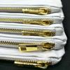 10pcs 12oz cotton canvas makeup bag with gold metal zip 7x10in canvas cosmetic pouch (white) view 3