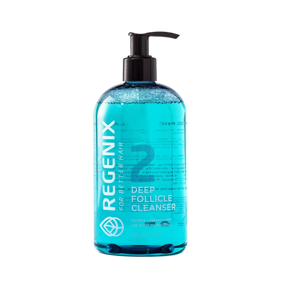 Regenix Deep Follicle Cleanser for Hair Thinning, Dandruff & Itchy Scalp, Removes Debris & Product Build-up for Cleaner, Healthier Scalp, Use 3x a Week, 16 Fl Oz