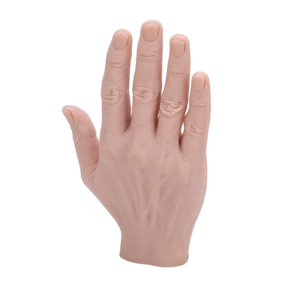 Realistic Silicone Male Hand Life Size Male Hand Model Bendable Fake Hand for Festival Props Painting Practice Halloween Props (Right Hand)