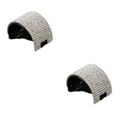 Beatifufu 2pcs Luxury Hair Clips for Women Rhinestone Hair Pins Ponytail Holder Clips Styling Tool Ideal for Daily Use