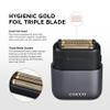 COCCO IMPACTO Foil Shaver for Men, Triple Gold Foil Electric Razor, Head Shaver for Bald Men, Wet & Dry Use, Magnetic Replaceable Head, Intelligent Accelerator, 90-Min Runtime  (Gray) view 2