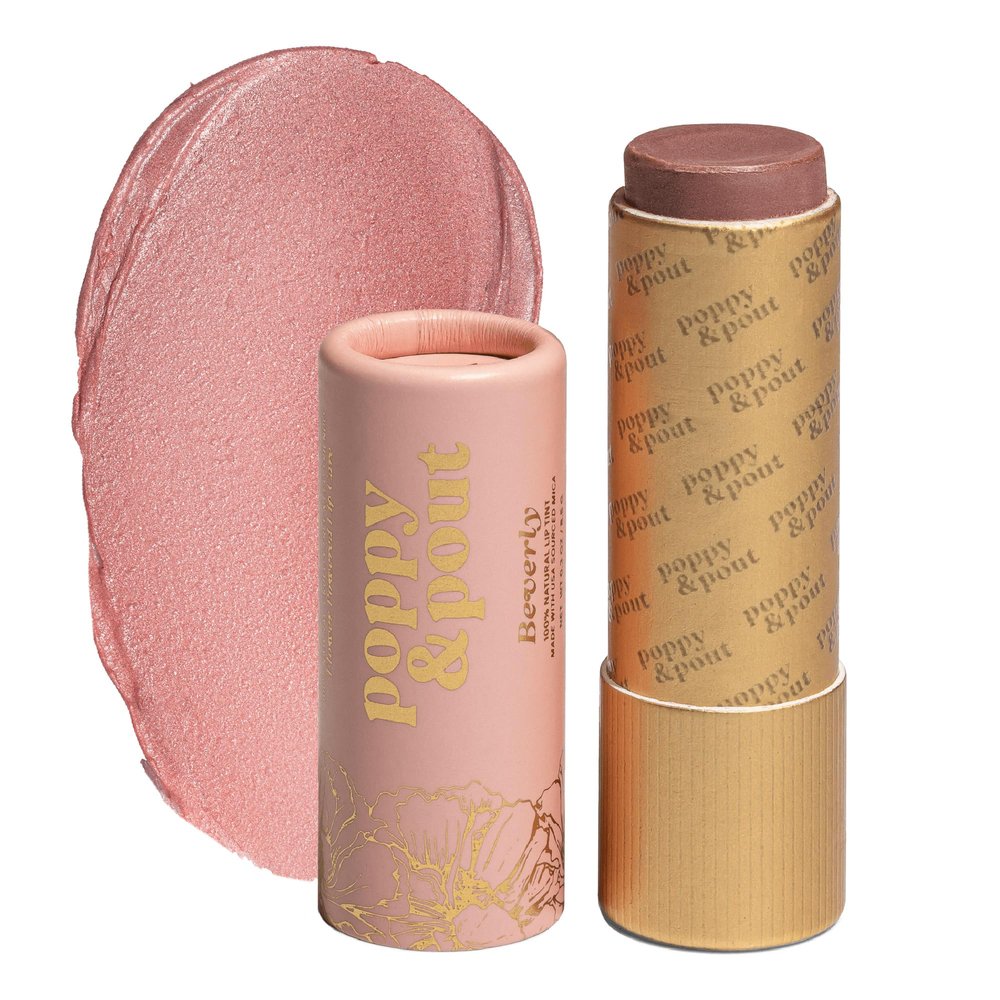 Poppy & Pout All Natural Lip Tint, Cardboard Tube, Hand-Filled, Beeswax, Vitamin E, Coconut Oil, Cruelty Free, All-Natural Shades (Beverly)