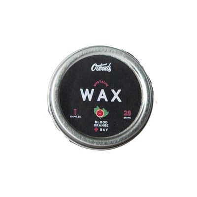 O'Douds Mustache Wax - Daily Natural Moustache & Beard Styling with a Firm Hold, Natural Shine - Plant-Based, Vegan Ingredients for Grooming, Shaping, & Conditioning, Blood Orange & Bay Scent, 1 oz.