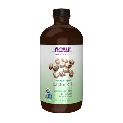 NOW Solutions, Organic Castor Oil, 100% Pure Versatile Skin Care, Multi-Purpose Skin Softener, 16-Ounce