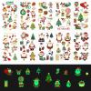 10 Sheets Glowing Christmas Temporary Tattoos, Luminous Stickers Glow In The Dark Decorations Goodie Bag Fillers for Kids Birthday Holiday Xmas Party Supplies view 1