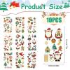 10 Sheets Glowing Christmas Temporary Tattoos, Luminous Stickers Glow In The Dark Decorations Goodie Bag Fillers for Kids Birthday Holiday Xmas Party Supplies view 2