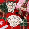 10 Sheets Glowing Christmas Temporary Tattoos, Luminous Stickers Glow In The Dark Decorations Goodie Bag Fillers for Kids Birthday Holiday Xmas Party Supplies view 4