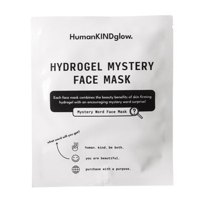HumanKINDglow Hydrogel Face Mask Hydrating Overnight Korean Facial Mask for Firming, Tightening & Radiant Skin | Clean, Vegan | Includes a Hidden Affirmation for Inner Glow