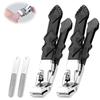 2PCS Nail Clippers for Seniors, Ergonomic Toenail Clippers with 2PCS Nail Files, Nail Cutters for Thick Toenails for Men, Women Curve Sharp Long Handle Wide Opening view 1