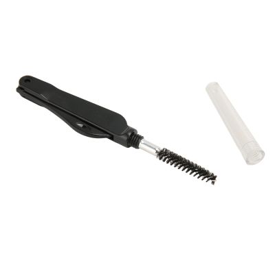 Double Head Eyebrow Eyelash Comb Women Foldable Portable Brow Mascara Brush Makeup Grooming Tool Black