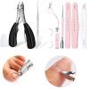 Makartt Nail File and Buffer, Pink Basic Nail Prep Kit Bundle with Ingrown Toenail Clippers with Nail Lifter, Toe Nail Clippers for Thick Nails for Seniors view 1