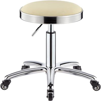 PSLYHTJ Rolling Bar Chairs Swivel Round Fabric Seat Stools with Wheels for Office Work Study, Medical Spa Salon, Lifting Adjustable
